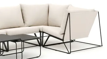 Usteryd utomhus hörnsoffa 5-sits vändbar - Svart/Beige - Utemöbler - Utegrupp - Loungegrupp