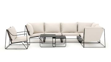 Usteryd utomhus hörnsoffa 6-sits vändbar med fåtölj - Svart/Beige - Utemöbler - Utegrupp - Loungegrupp