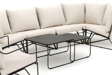 Usteryd utomhus hörnsoffa 6-sits vändbar med fåtölj - Svart/Beige - Utemöbler - Utegrupp - Loungegrupp