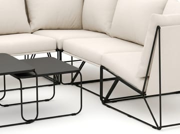 Usteryd utomhus hörnsoffa 6-sits vändbar med fåtölj - Svart/Beige - Utemöbler - Utegrupp - Loungegrupp
