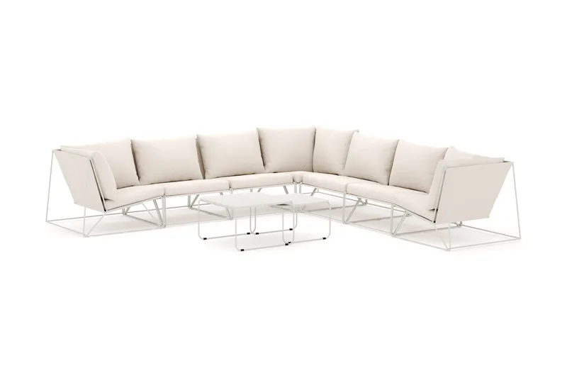 Usteryd utomhus hörnsoffa 7-sits vändbar, Beige/Beige