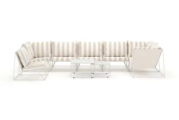 Usteryd utomhus hörnsoffa 7-sits vändbar med fåtölj - Beige/Striped - Utemöbler - Utegrupp - Loungegrupp