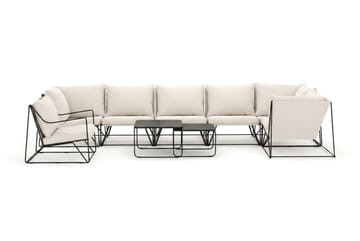 Usteryd utomhus hörnsoffa 7-sits vändbar med fåtölj - Svart/Beige - Utemöbler - Utegrupp - Loungegrupp