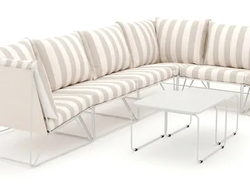 Usteryd utomhus L-soffa 6-sits vändbar - Beige/Striped - Utemöbler - Utegrupp - Loungegrupp