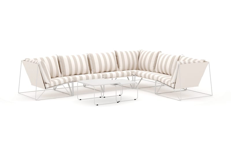 Usteryd utomhus L-soffa 6-sits vändbar - Beige/Striped - Utemöbler - Utegrupp - Loungegrupp