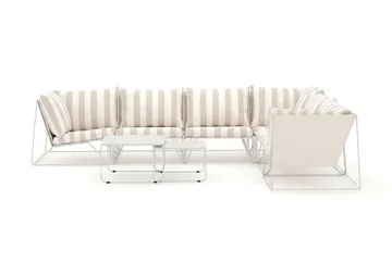 Usteryd utomhus L-soffa 6-sits vändbar - Beige/Striped - Utemöbler - Utegrupp - Loungegrupp