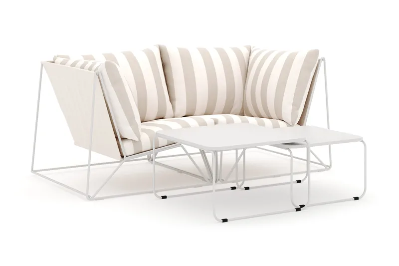Usteryd utomhus rak 2-sits soffa - Beige/Striped - Utemöbler - Utegrupp - Loungegrupp