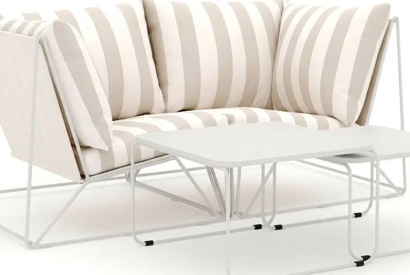 Usteryd utomhus rak 2-sits soffa - Beige/Striped - Utemöbler - Utegrupp - Loungegrupp
