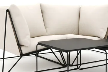 Usteryd utomhus rak 2-sits soffa - Svart/Beige - Utemöbler - Utegrupp - Loungegrupp