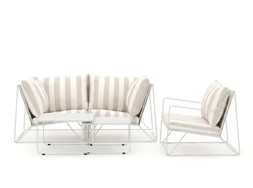 Usteryd utomhus rak 3-sits soffa med fåtölj - Beige/Striped - Utemöbler - Utegrupp - Loungegrupp