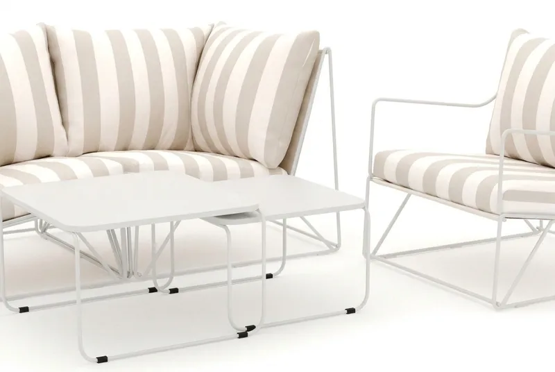 Usteryd utomhus rak 3-sits soffa med fåtölj - Beige/Striped - Utemöbler - Utegrupp - Loungegrupp