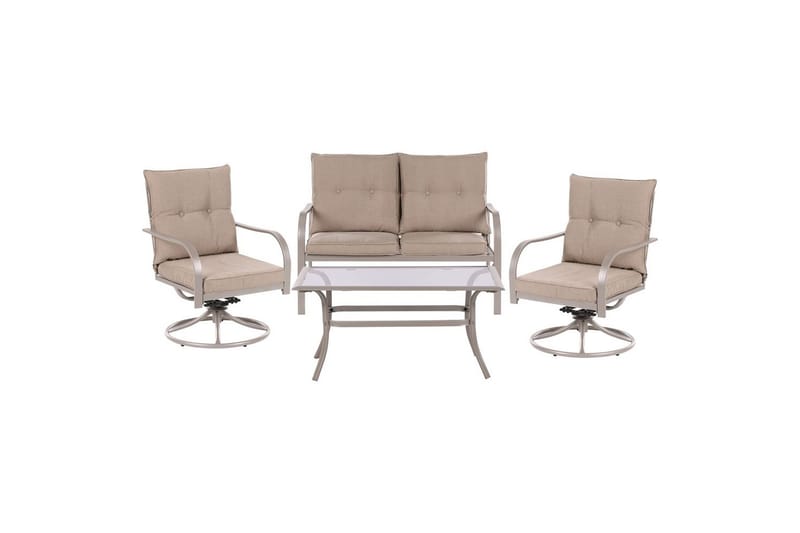 Utegrupp Mestrino - Beige, svart - Utemöbler - Utegrupp - Loungegrupp