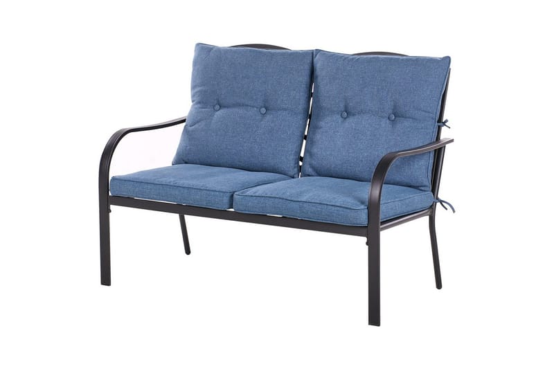 Utegrupp Mestrino - Blå, Svart - Utemöbler - Utegrupp - Loungegrupp