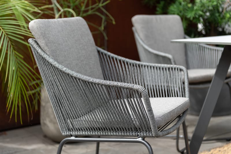 Utematsgrupp OPAL 160 & 4 fåtöljer - grå - Utemöbler - Utegrupp - Matgrupper utomhus