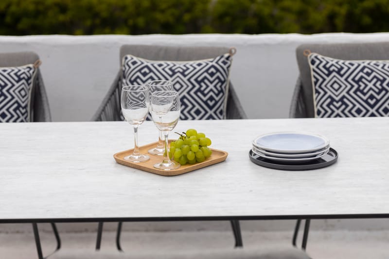 Utematsgrupp OPAL 220 & 6 fåtöljer - grå - Utemöbler - Utegrupp - Matgrupper utomhus