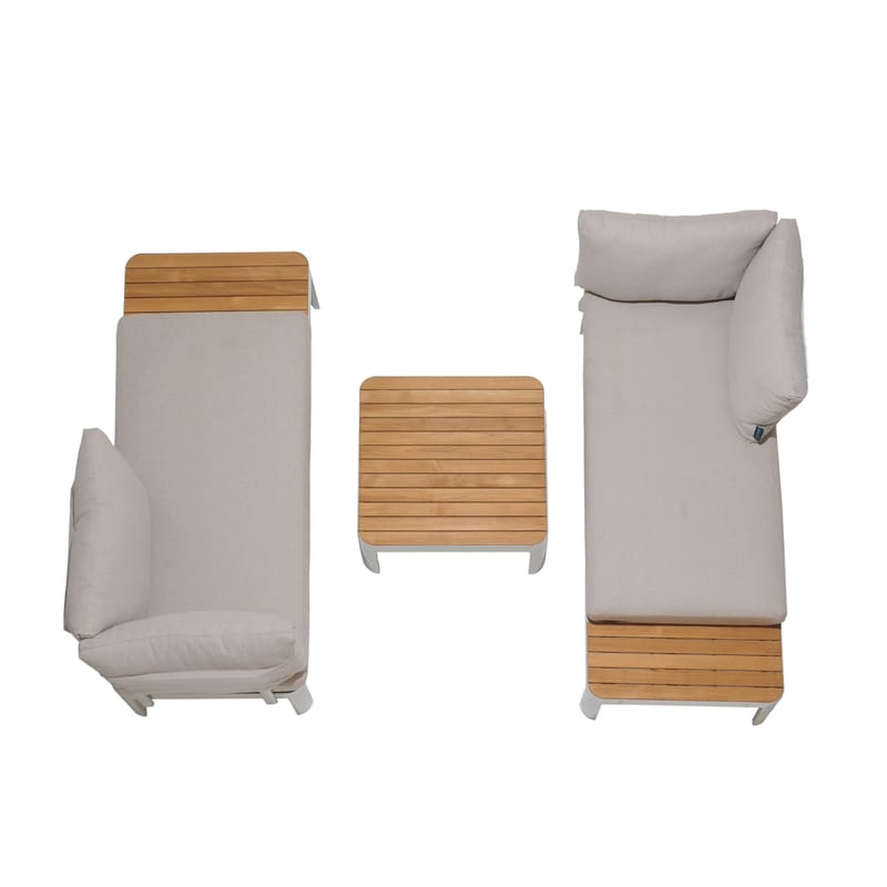 Utomhus modulset Portals 2x 2-sitssoffor + soffbord - korallsand - Utemöbler - Utegrupp - Loungegrupp