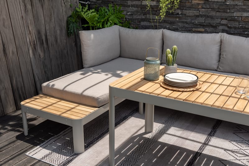 Utomhus modulset Portals 2x 2-sitssoffor + soffbord - korallsand - Utemöbler - Utegrupp - Loungegrupp