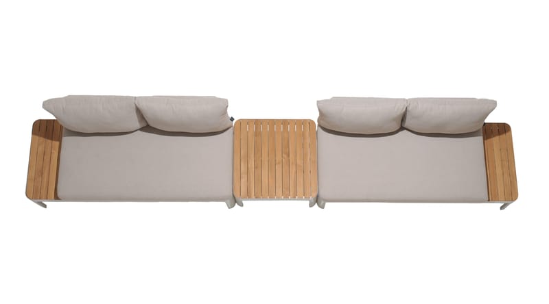 Utomhus modulset Portals 2x 2-sitssoffor + soffbord - korallsand - Utemöbler - Utegrupp - Loungegrupp