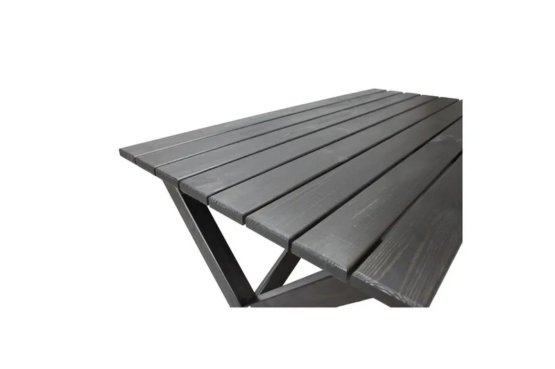 Utomhusmöbelgrupp 150 cm Bord & 4 Belize naturell stolar Svart - Svart - Utemöbler - Utegrupp - Matgrupper utomhus