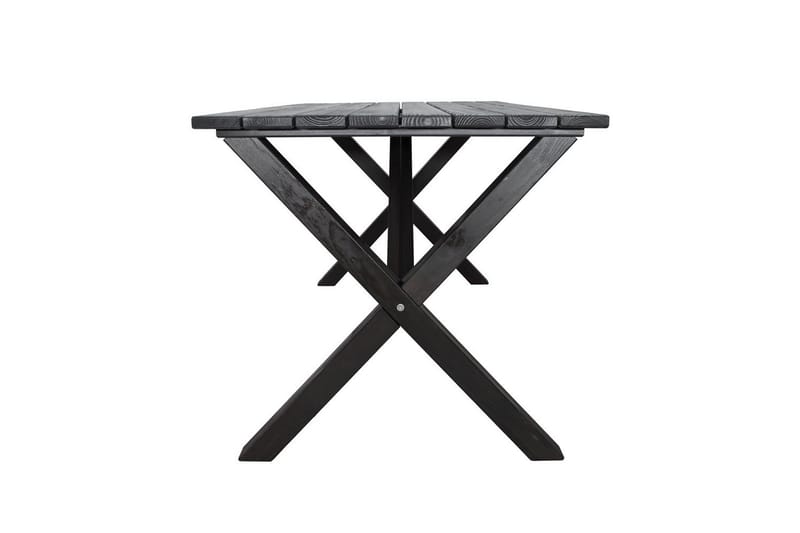 Utomhusmöbelgrupp 150 cm Bord & 4 Levanto grå stolar Svart - Svart - Utemöbler - Utegrupp - Matgrupper utomhus