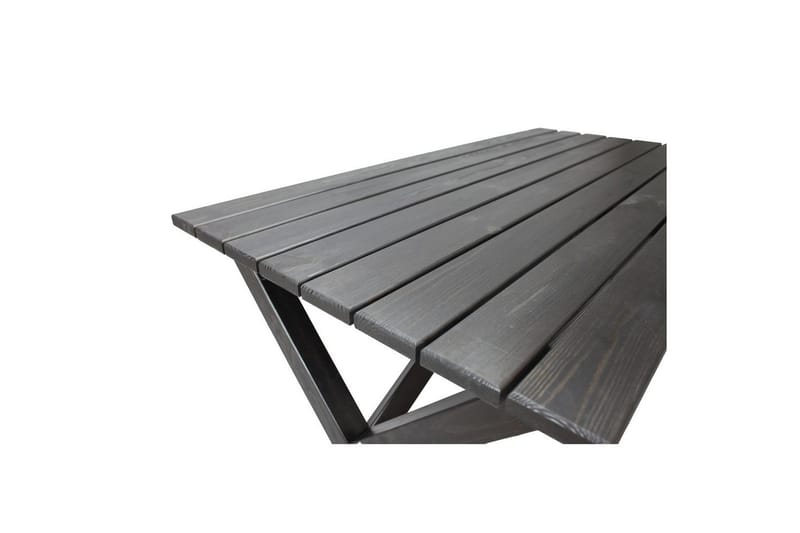 Utomhusmöbelgrupp 150 cm Bord & 4 Levanto grå stolar Svart - Svart - Utemöbler - Utegrupp - Matgrupper utomhus