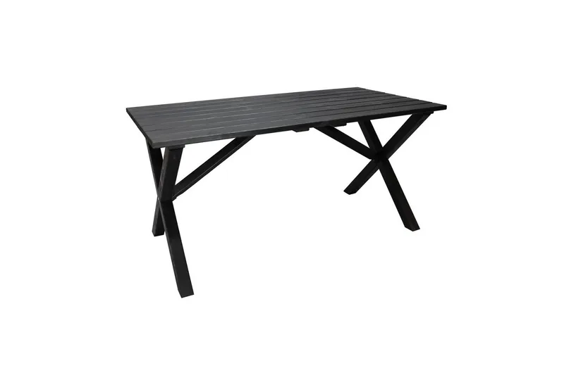 Utomhusmöbelgrupp 150 cm Bord & 4 Levanto grå stolar Svart - Svart - Utemöbler - Utegrupp - Matgrupper utomhus