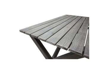 Utomhusmöbelgrupp 150 cm Bord & 4 Merida grå stolar Grå - Grå - Utemöbler - Utegrupp - Matgrupper utomhus