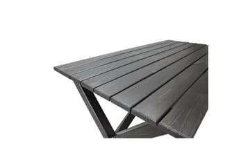 Utomhusmöbelgrupp 150 cm Bord & 4 Merida grå stolar Svart - Svart - Utemöbler - Utegrupp - Matgrupper utomhus