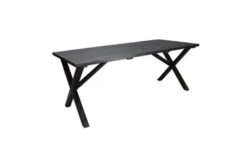 Utomhusmöbelgrupp 190 cm Bord & 6 Belize grå stolar Svart - Svart - Utemöbler - Utegrupp - Matgrupper utomhus