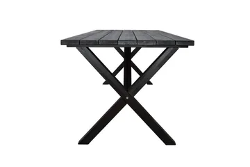 Utomhusmöbelgrupp 190 cm Bord & 6 Belize grå stolar Svart - Svart - Utemöbler - Utegrupp - Matgrupper utomhus