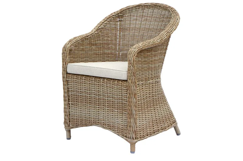 Utomhusmöbelgrupp 190 cm Bord & 6 Belize naturell stolar Brun - Brun - Utemöbler - Utegrupp - Matgrupper utomhus