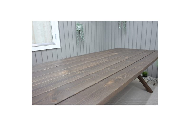 Utomhusmöbelgrupp 190 cm Bord & 6 Levanto grå stolar Brun - Brun - Utemöbler - Utegrupp - Matgrupper utomhus