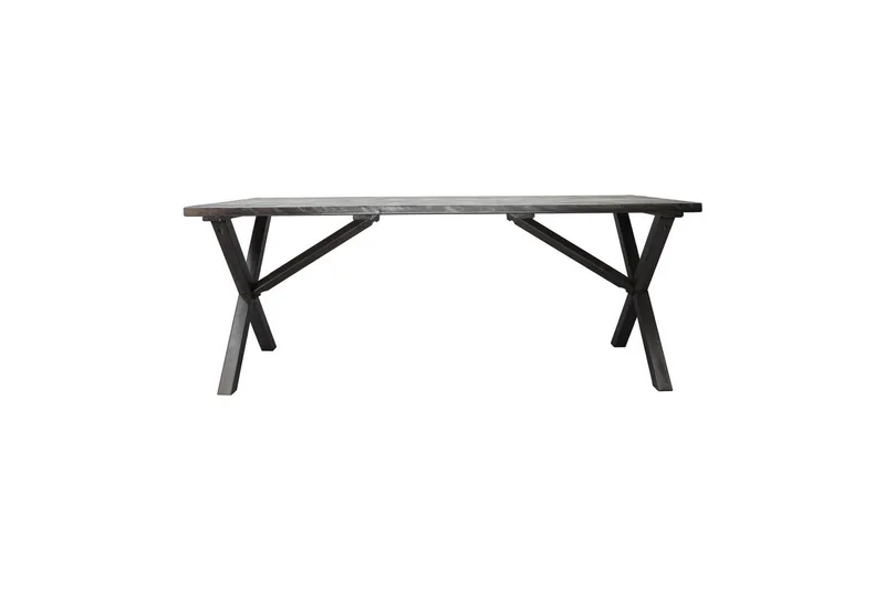 Utomhusmöbelgrupp 190 cm Bord & 6 Levanto grå stolar Grå - Grå - Utemöbler - Utegrupp - Matgrupper utomhus