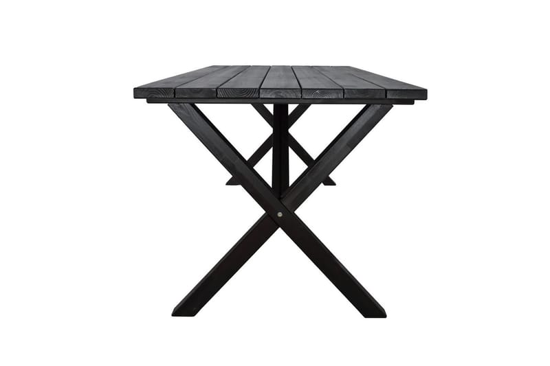 Utomhusmöbelgrupp 190 cm Bord & 6 Merida grå stolar Svart - Svart - Utemöbler - Utegrupp - Matgrupper utomhus