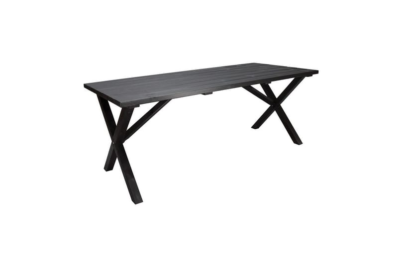 Utomhusmöbelgrupp 190 cm Bord & 6 Merida grå stolar Svart - Svart - Utemöbler - Utegrupp - Matgrupper utomhus