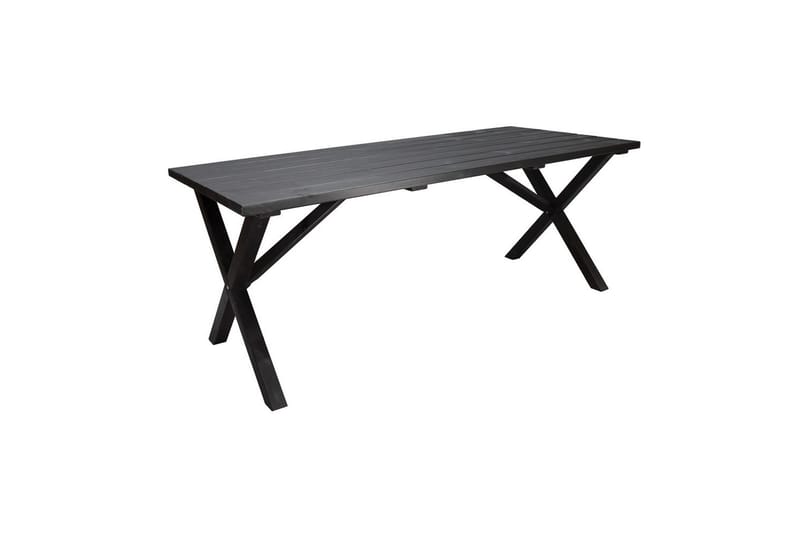 Utomhusmöbelgrupp 190 cm Bord & 6 Merida naturell stolar Svart - Svart - Utemöbler - Utegrupp - Matgrupper utomhus