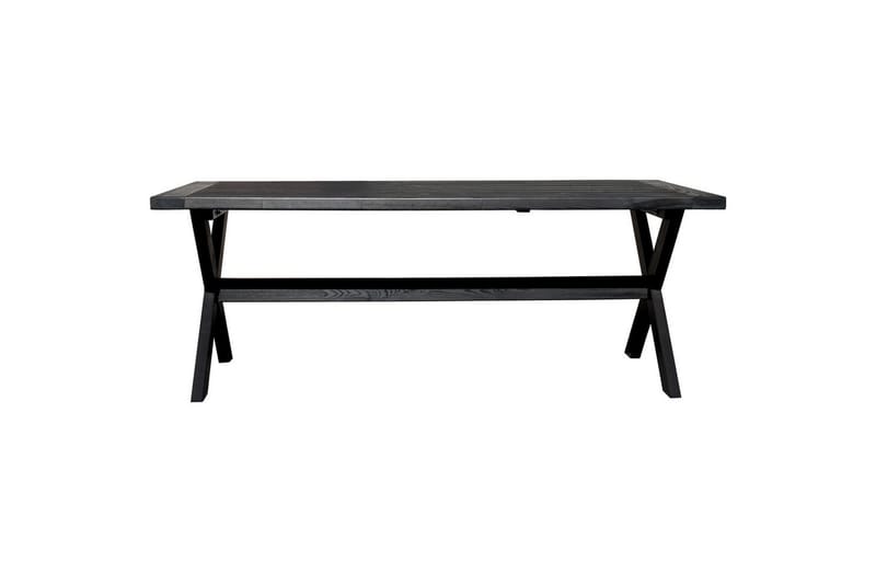 Utomhusmöbelgrupp 220 cm bord & 6 Belize grå stolar Svart - Svart - Utemöbler - Utegrupp - Matgrupper utomhus