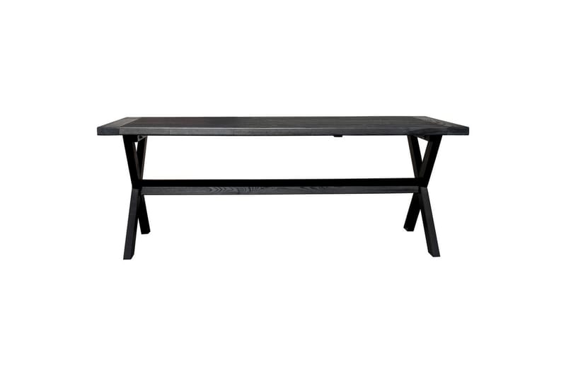 Utomhusmöbelgrupp 220 cm bord & 6 Belize grå stolar Svart - Svart - Utemöbler - Utegrupp - Matgrupper utomhus