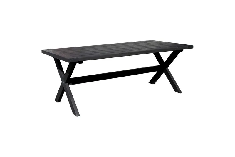 Utomhusmöbelgrupp 220 cm bord & 6 Belize naturell stolar Svart - Svart - Utemöbler - Utegrupp - Matgrupper utomhus