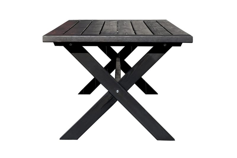 Utomhusmöbelgrupp 220 cm Bord & 6 Levanto grå stolar Svart - Svart - Utemöbler - Utegrupp - Matgrupper utomhus