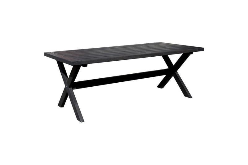 Utomhusmöbelgrupp 220 cm Bord & 6 Levanto grå stolar Svart - Svart - Utemöbler - Utegrupp - Matgrupper utomhus