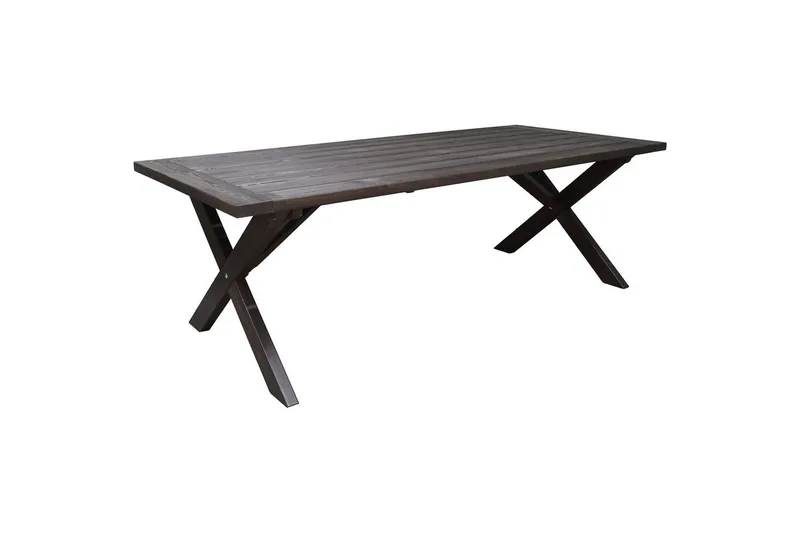 Utomhusmöbelgrupp 220 cm bord & 6 Merida grå stolar Brun, Brun