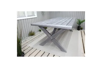 Utomhusmöbelgrupp 220 cm bord & 6 Merida grå stolar Grå - Grå - Utemöbler - Utegrupp - Matgrupper utomhus
