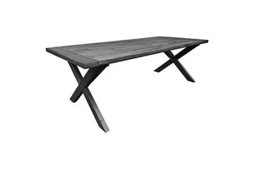 Utomhusmöbelgrupp 220 cm bord & 6 Merida grå stolar Grå - Grå - Utemöbler - Utegrupp - Matgrupper utomhus