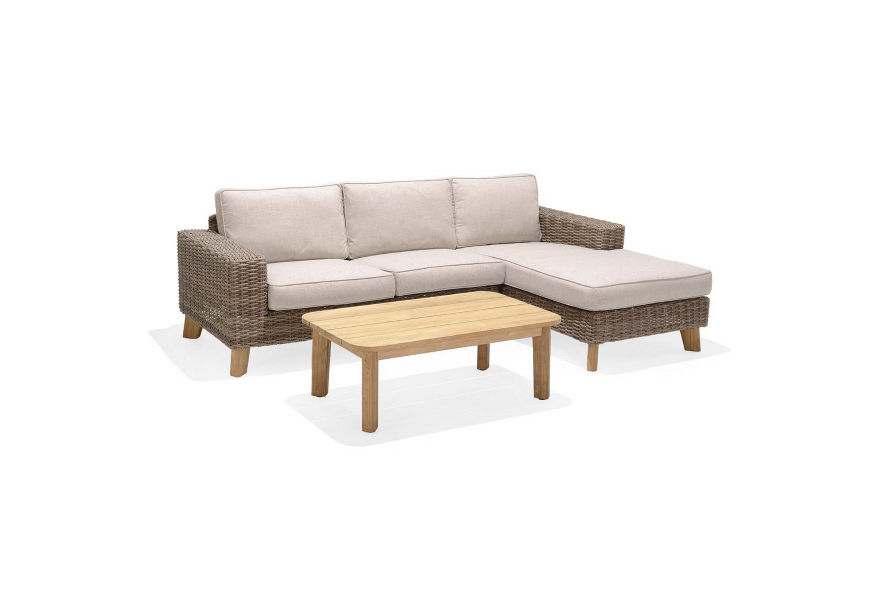 utomhusmöbelgrupp lifestyle garden bahamas 2-sits & schäslong vänster soffbord 110 -