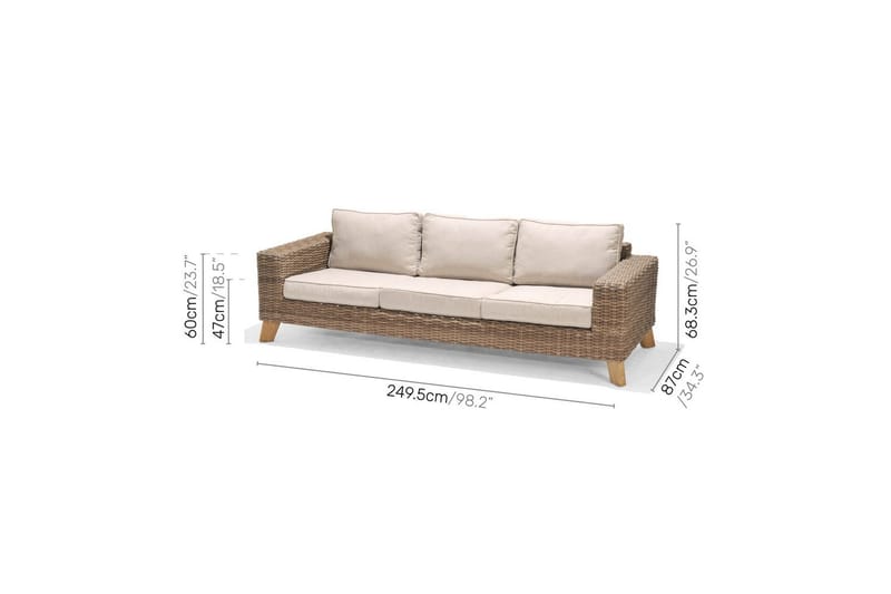 Utomhusmöbelgrupp Lifestyle Garden Bahamas 2 x 3-sits & soffbord 110 - Utemöbler - Utegrupp - Loungegrupp