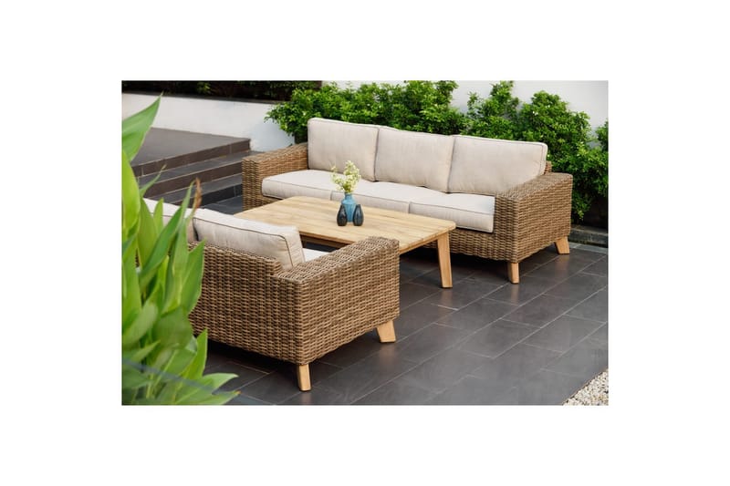 Utomhusmöbelgrupp Lifestyle Garden Bahamas 2 x 3-sits & soffbord 110 - Utemöbler - Utegrupp - Loungegrupp