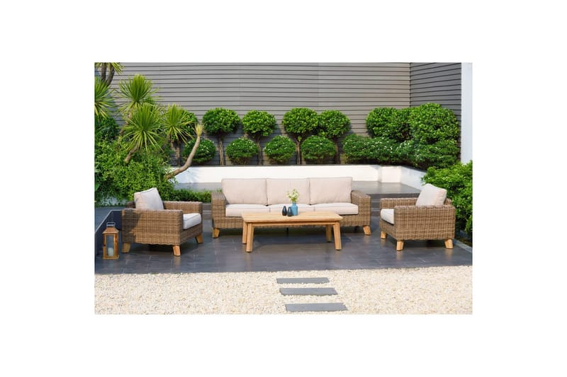 Utomhusmöbelgrupp Lifestyle Garden Bahamas 2 x soffstol & 3-sits & soffbord 140 - Utemöbler - Utegrupp - Loungegrupp