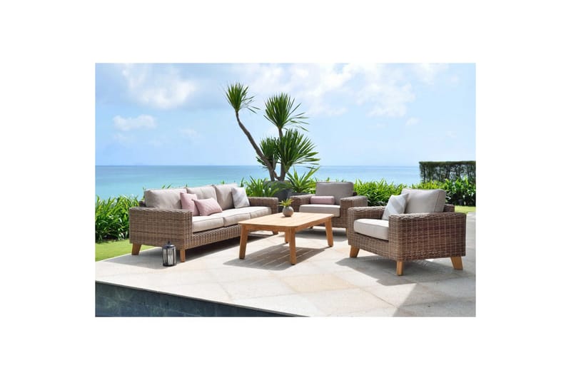 Utomhusmöbelgrupp Lifestyle Garden Bahamas 2 x soffstol & 3-sits & soffbord 140 - Utemöbler - Utegrupp - Loungegrupp