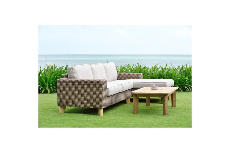 Utomhusmöbelgrupp Lifestyle Garden Barbados 2-sits & schäslong vänster soffbord 110 - Utemöbler - Utegrupp - Loungegrupp